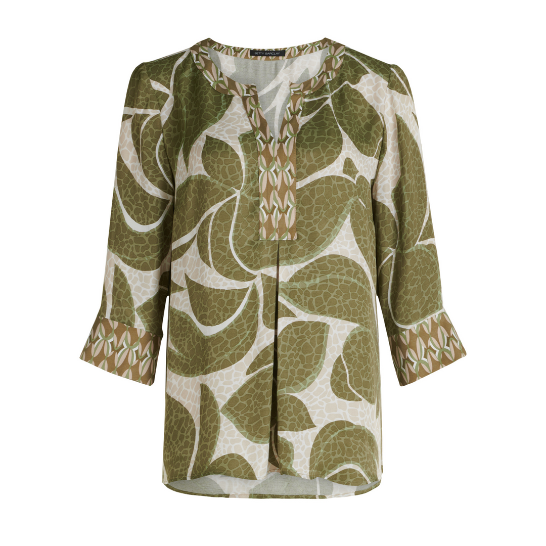 Betty Barclay bluse - khaki/nature - Butik VIVI