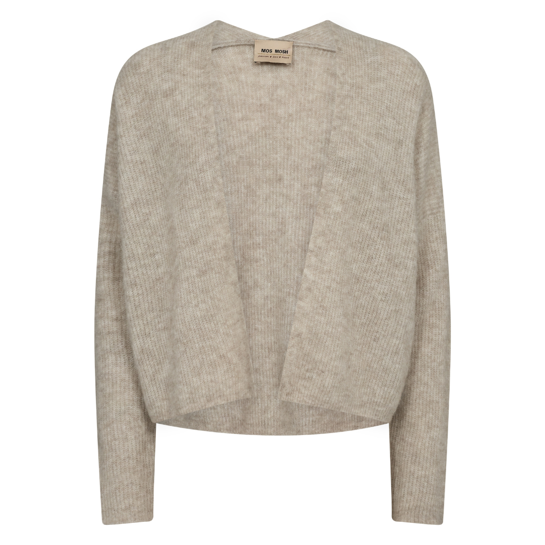 Mos Mosh Thora Relax Cardigan i strik Feather Grey - Main Image