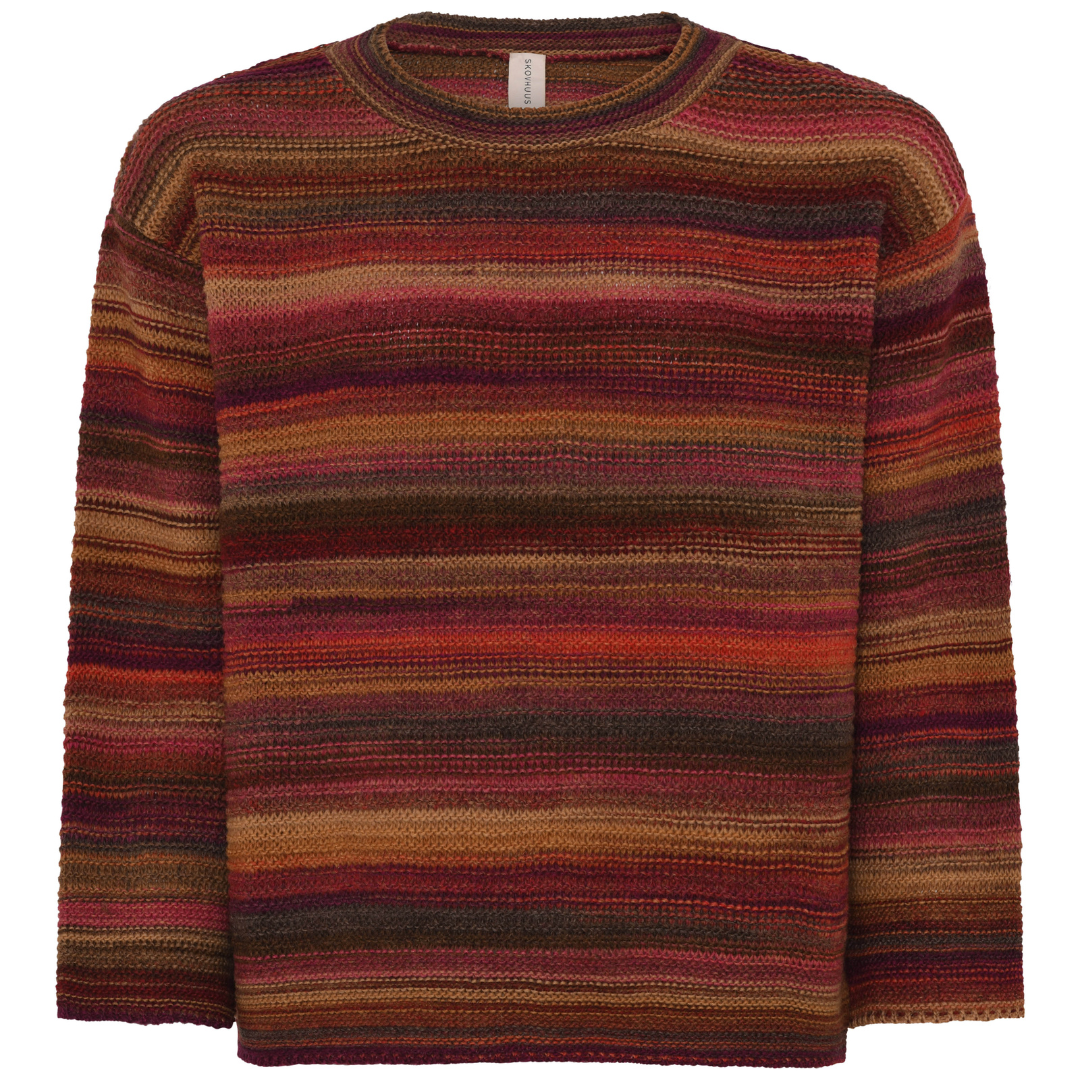Skovhuus Casual Multicolour Pullover - Sangria Red