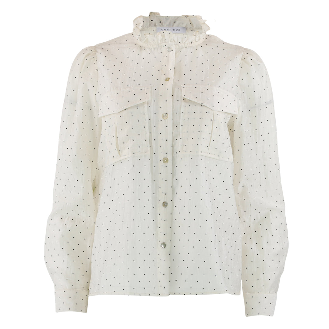Continue Mili Smal Dot Bluse - Off White - Butik VIVI