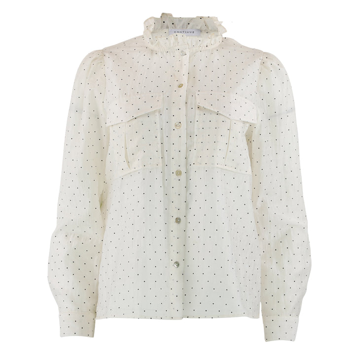 Continue Mili Smal Dot Bluse - Off White - Butik VIVI