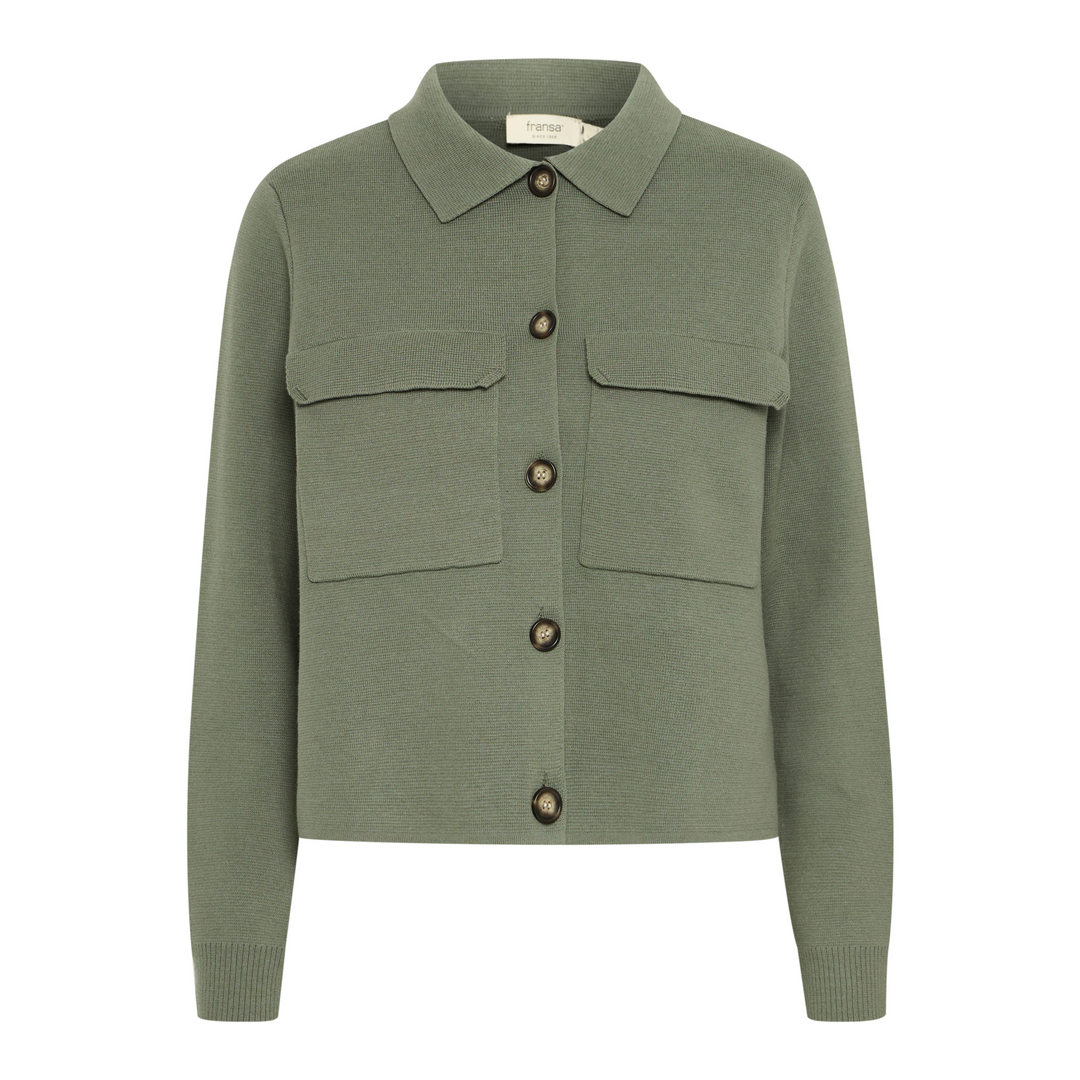 Fransa FRITA Cardigan - Agave Green - Butik VIVI