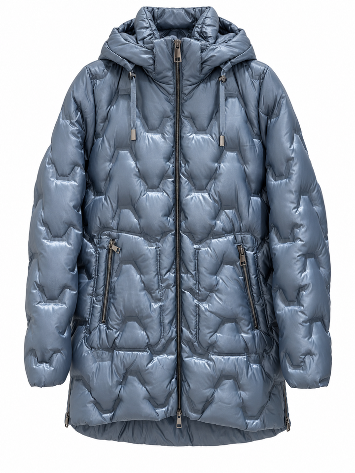 Barbara Lebek Jakke med Hætte Jakke - Dusty Blue - Butik VIVI