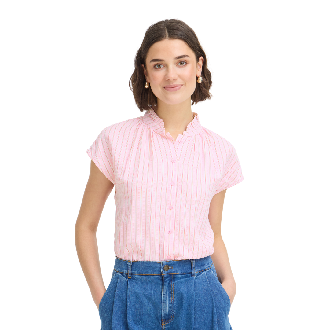 Fransa FRSTARLA SH 1 Skjorte - Pink Red White Stripe - Butik VIVI