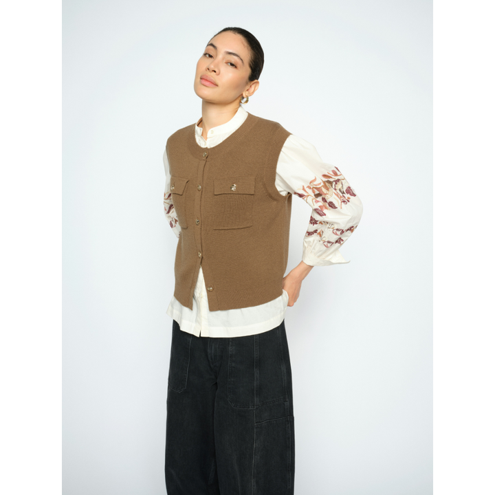 Mos Mosh MMAyana Wool Knit Vest - Dark Camel