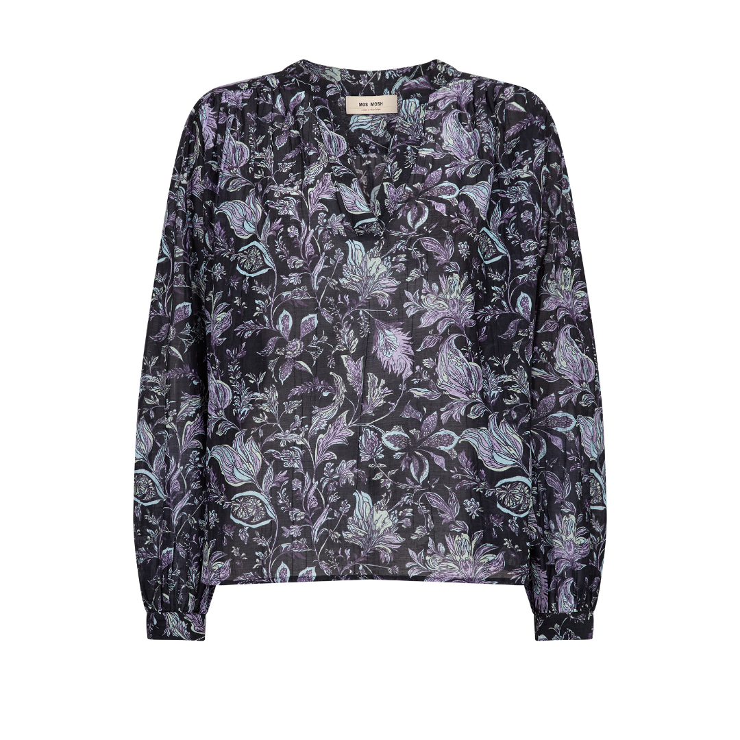 Mos Mosh MMTenca Fleura Bluse - Salute Navy