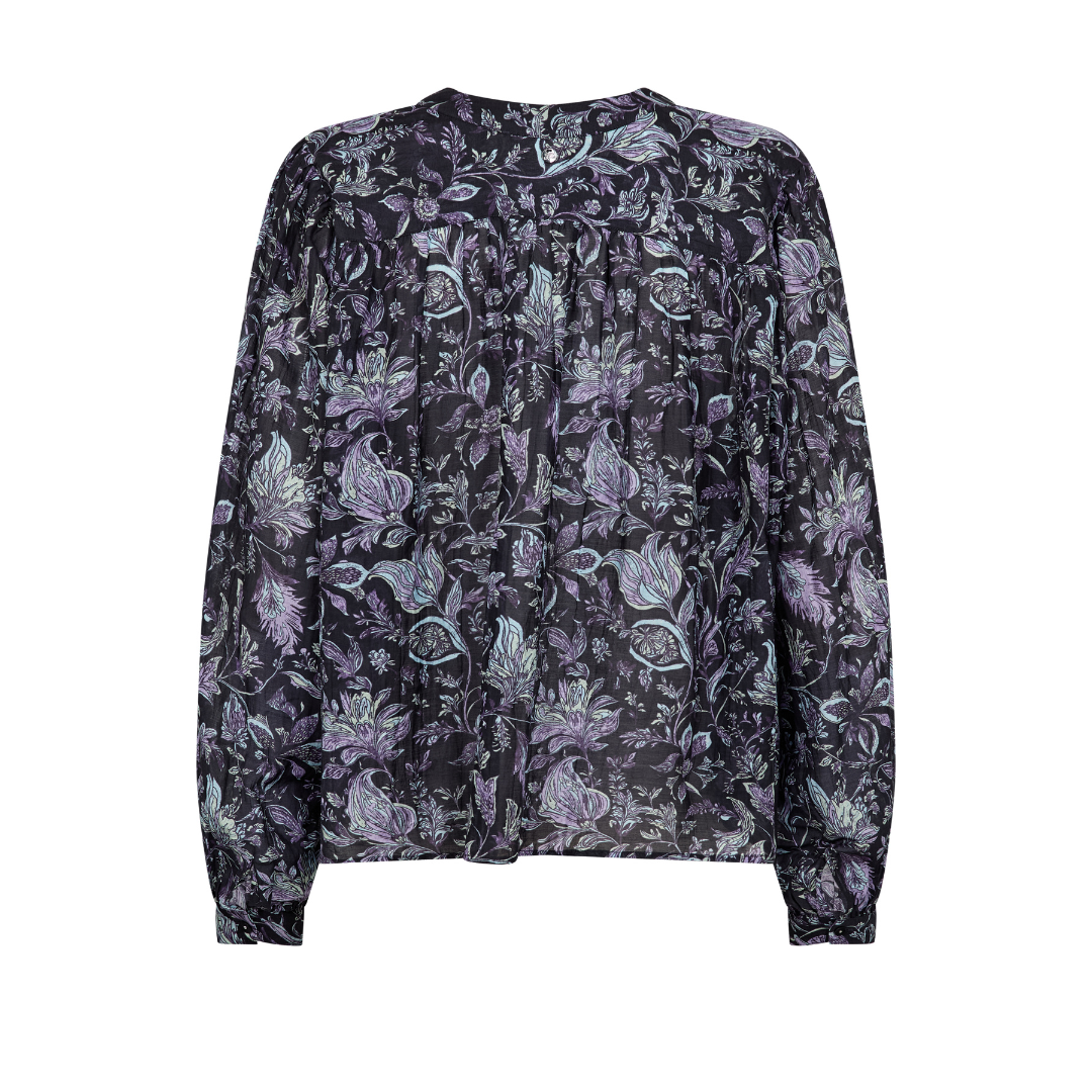 Mos Mosh MMTenca Fleura Bluse - Salute Navy