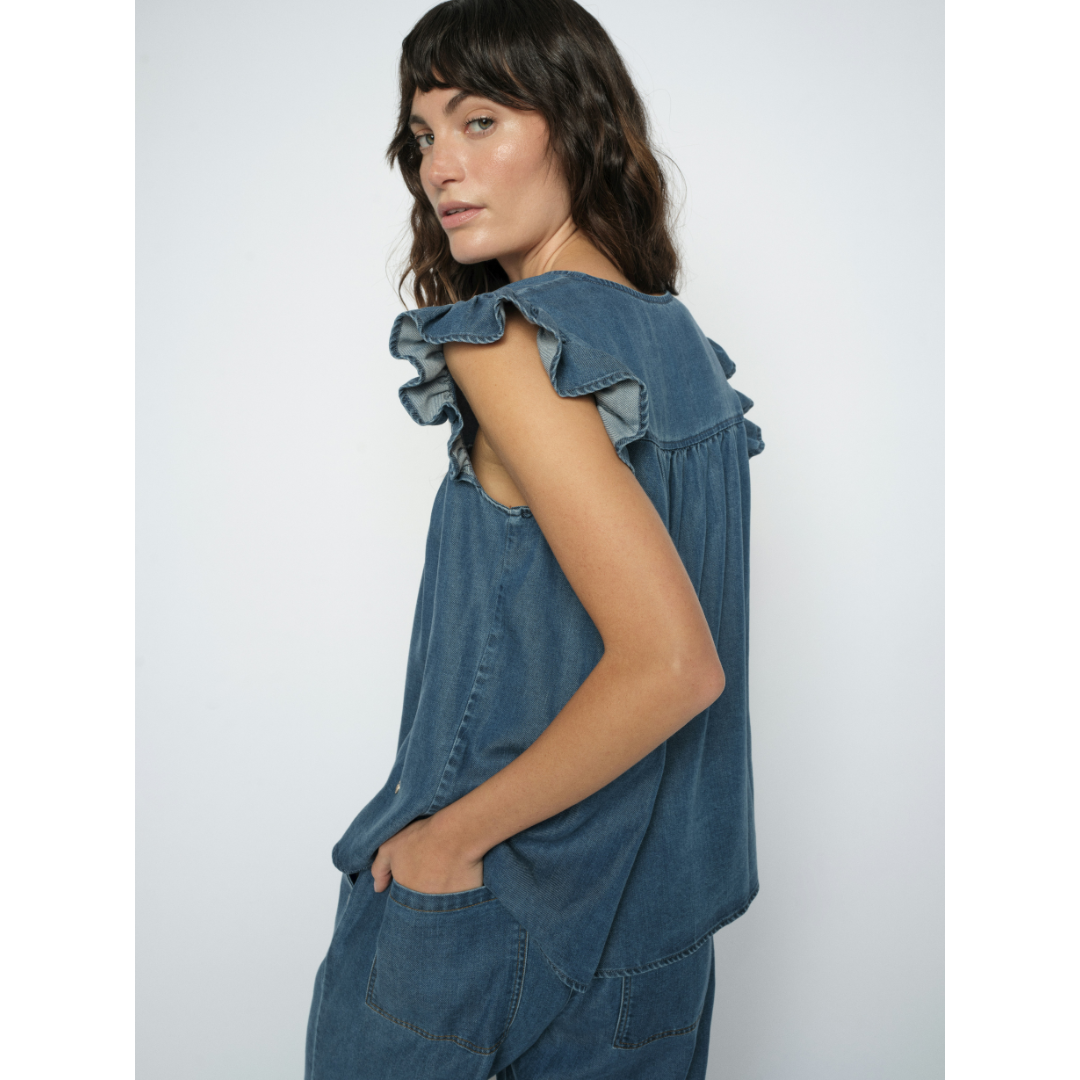 Mos Mosh MMOlaya Lich Bluse - Blue - Butik VIVI