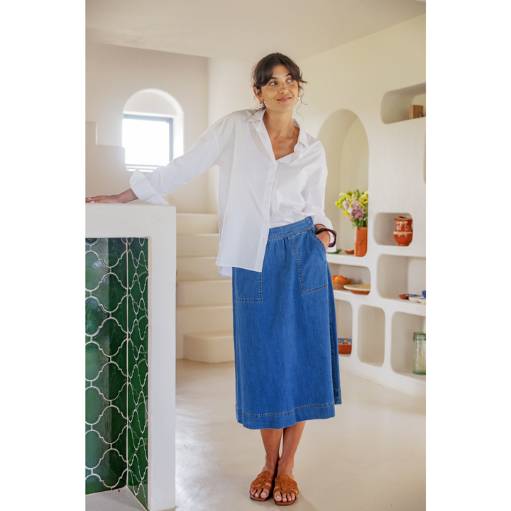 Fransa FRCHICAGO SK 2 Nederdel - Mid Blue Denim - Butik VIVI