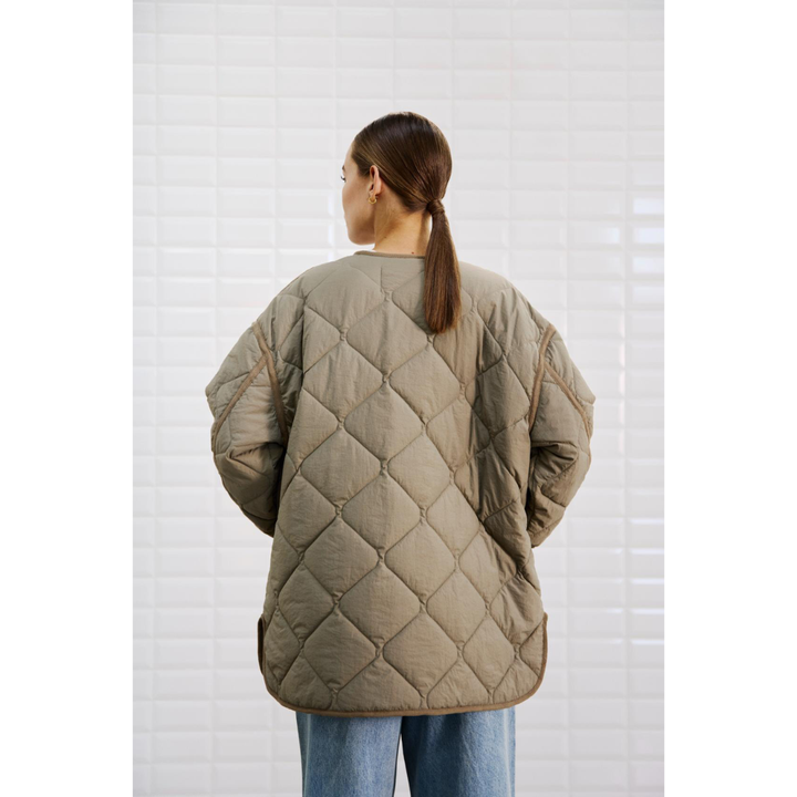 WithBlack WBLSANDY Quilted 3/4 Coat Jakke - Light Falcon - Butik VIVI