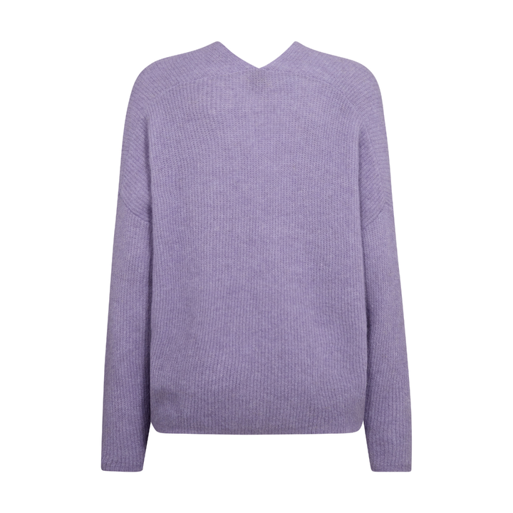 Mos Mosh MMThora V-Neck Strik - Violet Tulip