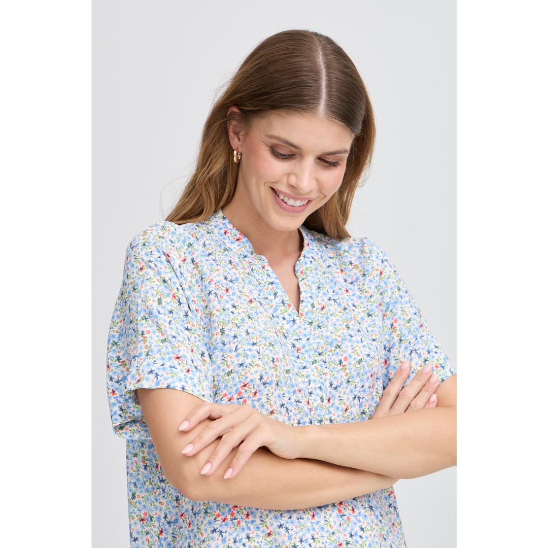 Fransa FRHEAT TU 1 Tunika - Cashmere Blue Art - Butik VIVI