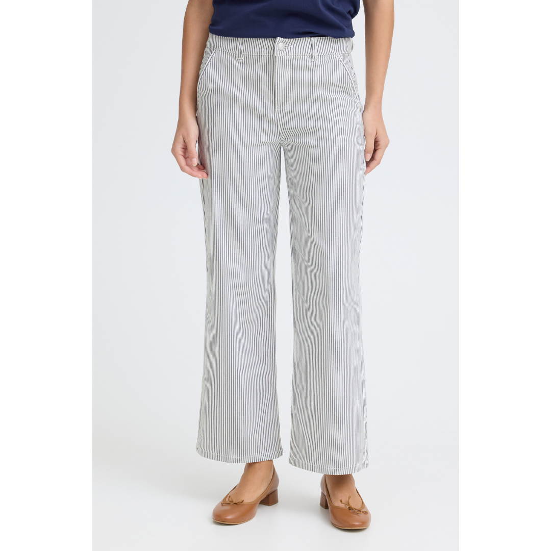 Fransa FRENA TESSA PA 2 Bukser - BIRCH W. NAVY BLAZER STRIPE - Butik VIVI