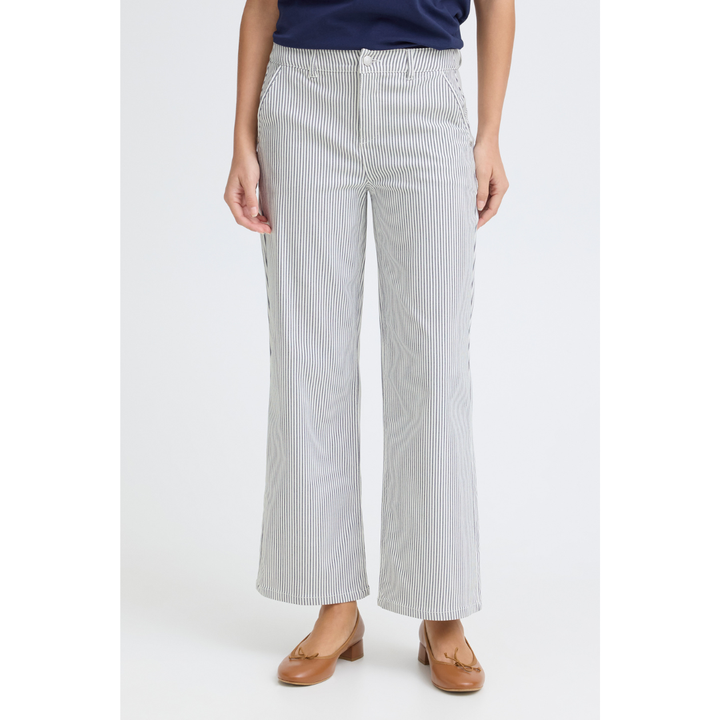Fransa FRENA TESSA PA 2 Bukser - BIRCH W. NAVY BLAZER STRIPE - Butik VIVI