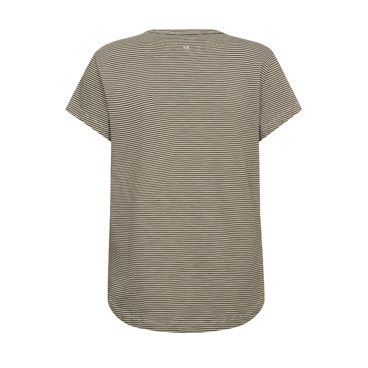 Mos Mosh MMCamp O-SS Stripe Tee T-Shirt - Burnt Olive - Butik VIVI