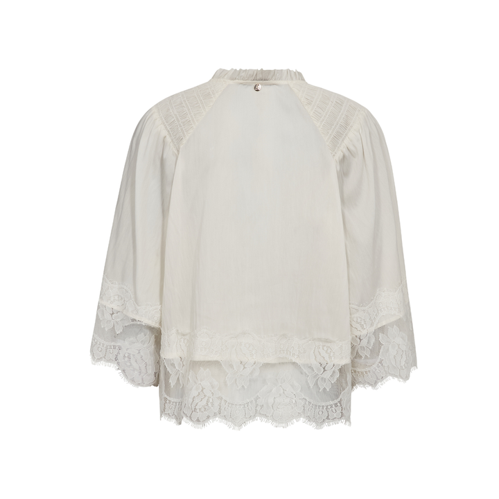Mos Mosh MMEisa Tess 3/4 Lace Bluse - Ecru