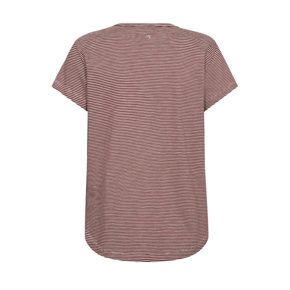 Mos Mosh MMCamp O-SS Stripe Tee T-Shirt - Cowhide - Butik VIVI