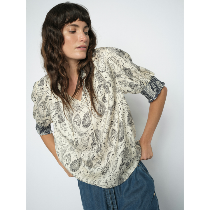Mos Mosh MMHamali Winding Bluse - Ecru - Butik VIVI
