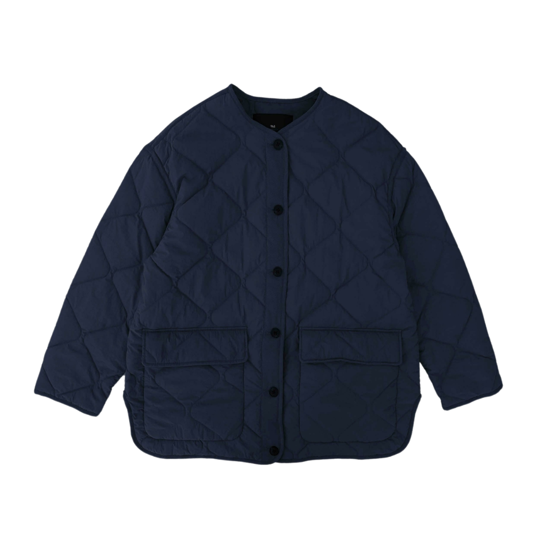 WithBlack WBLSANDY Quilted 3/4 Coat Jakke - Midnight Blue - Butik VIVI
