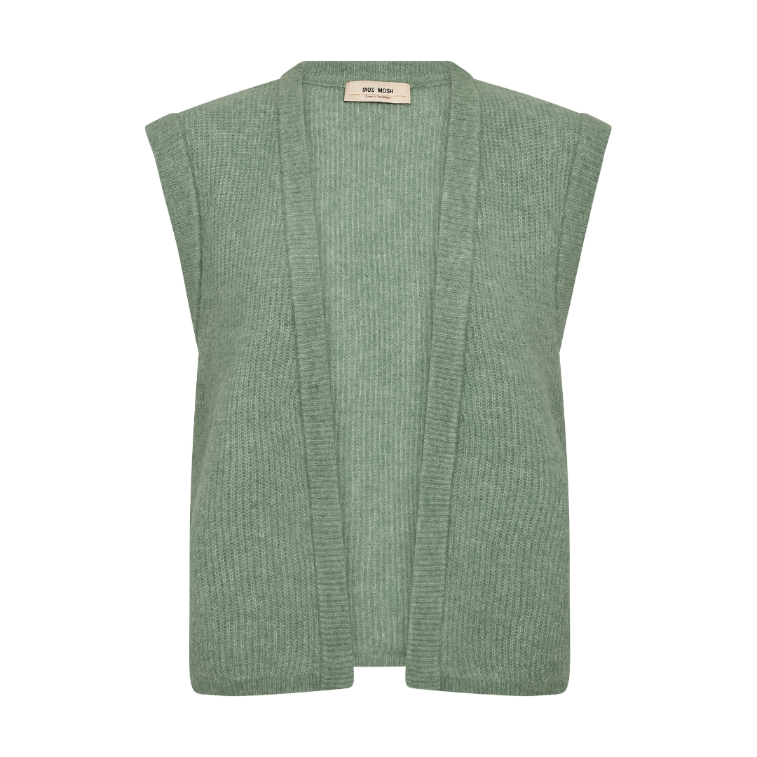Mos Mosh MMThora Knit Vest - Turf Green - Butik VIVI