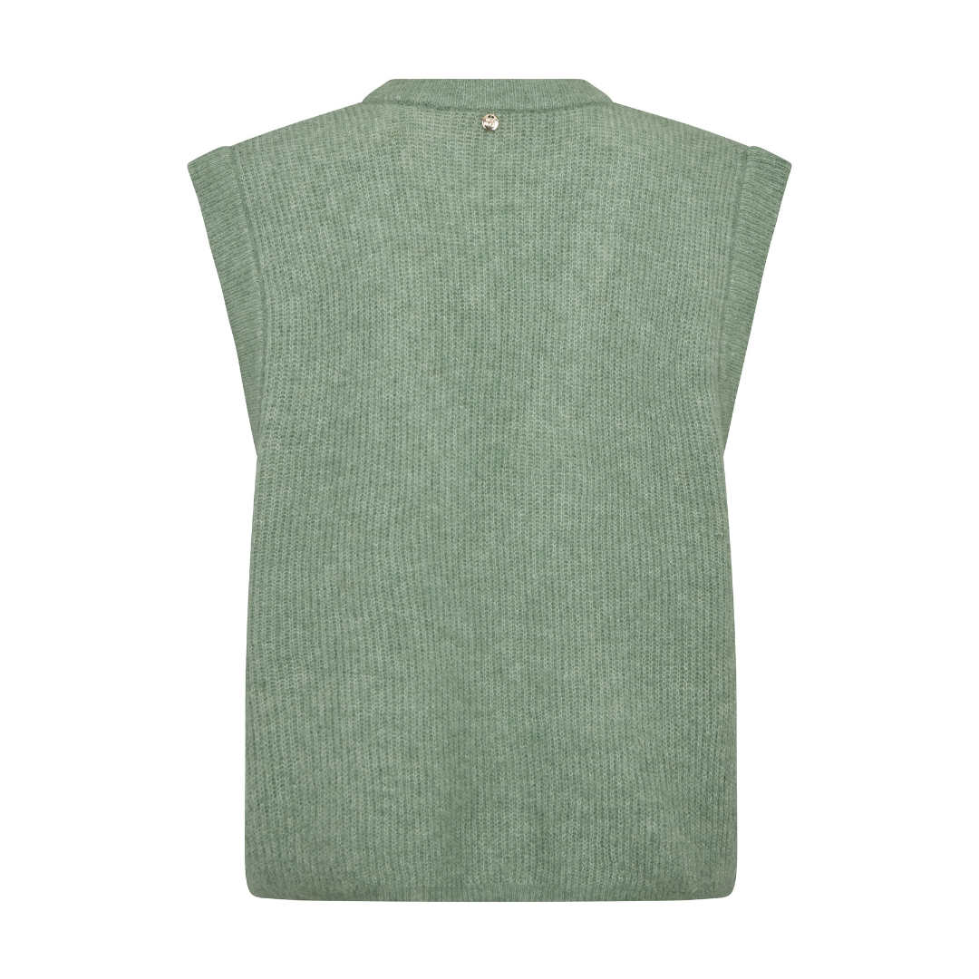 Mos Mosh MMThora Knit Vest - Turf Green - Butik VIVI