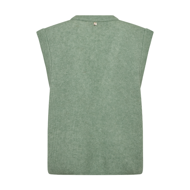 Mos Mosh MMThora Knit Vest - Turf Green - Butik VIVI