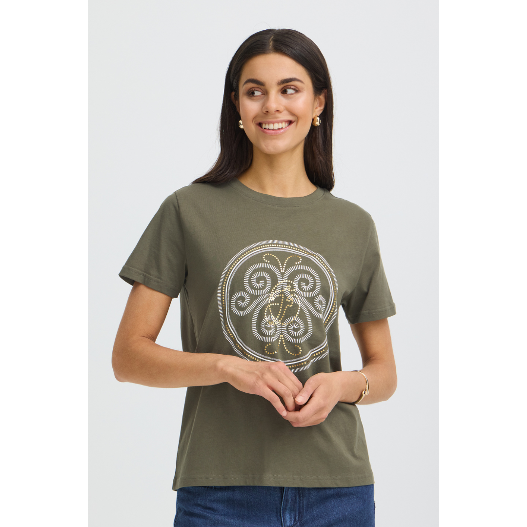 Fransa FRZARY TEE 1 T-shirt - Grape Leaf