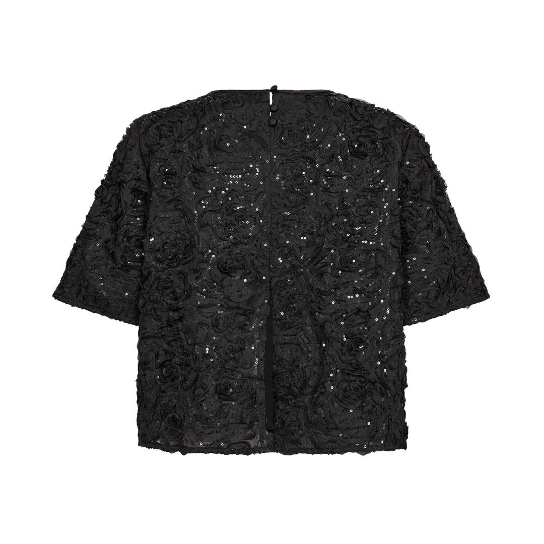 Mos Mosh MMReya Sequins Back Top - Black