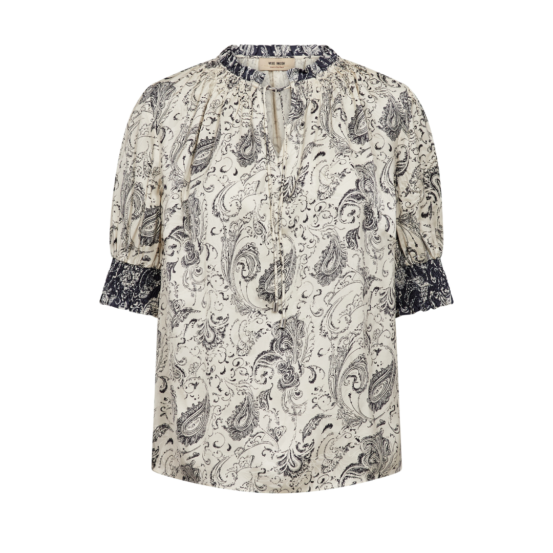 Mos Mosh MMHamali Winding Bluse - Ecru - Butik VIVI