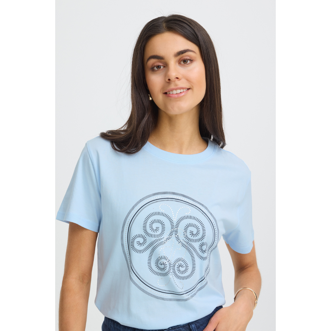Fransa FRZARY TEE 1 T-shirt - ice water - salute silver foil