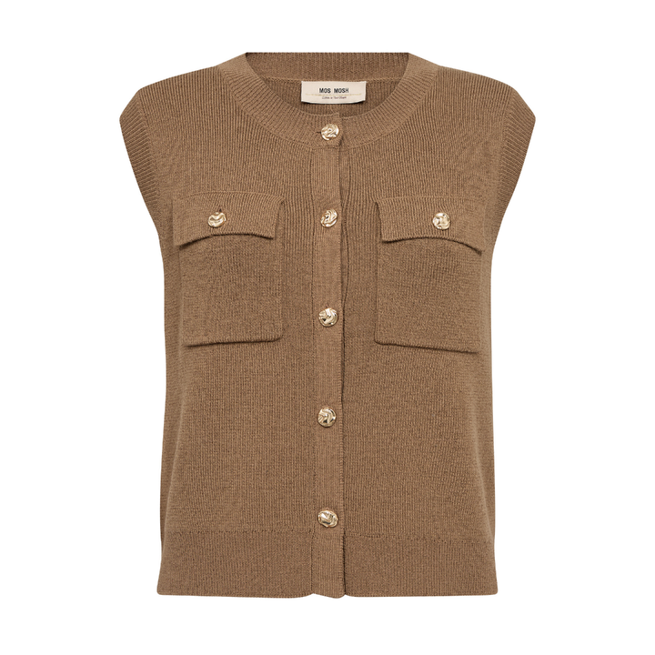 Mos Mosh MMAyana Wool Knit Vest - Dark Camel