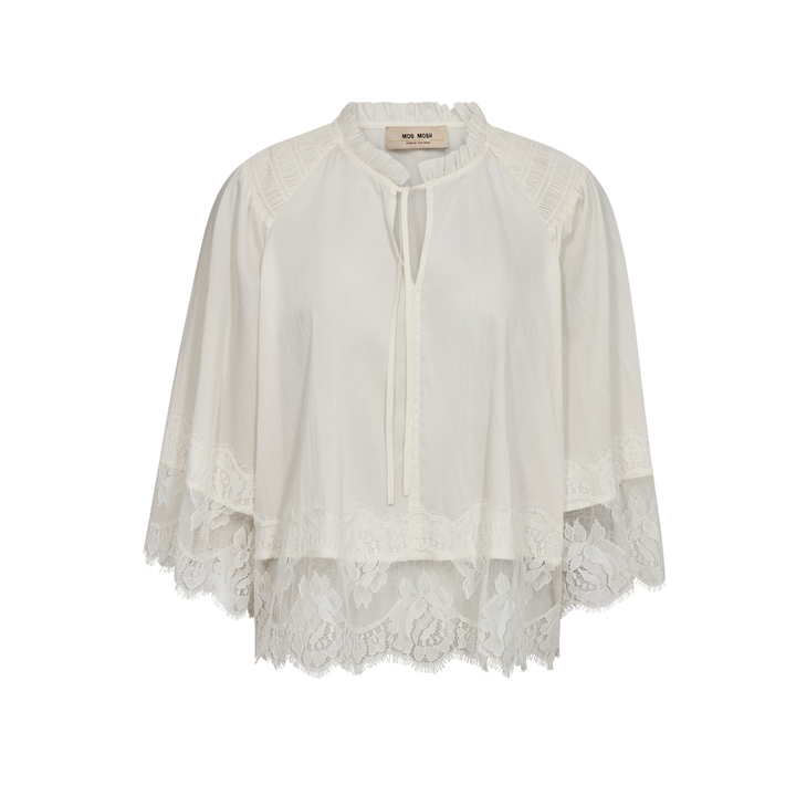 Mos Mosh MMEisa Tess 3/4 Lace Bluse - Ecru