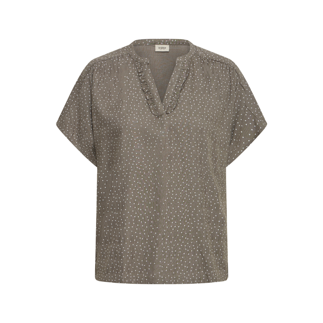 Fransa FRLAYA BL 1 Bluse - Dot Dots Smokey Olive - Butik VIVI