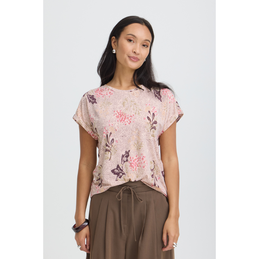Fransa FRSEEN TEE 1 T-shirt - Serena Floral Pumicestone / Nature