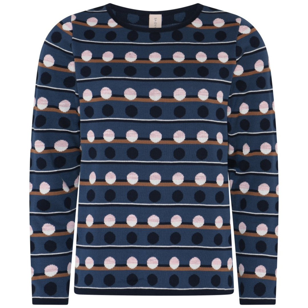 Skovhuus Rundhals Bluse - Marine Blue