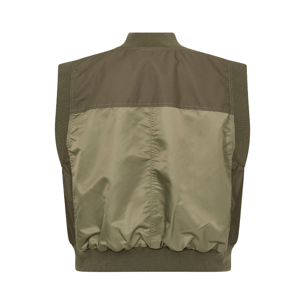 Mos Mosh MMJovo Neola Waistcoat Jakke - Olive Night - Butik VIVI