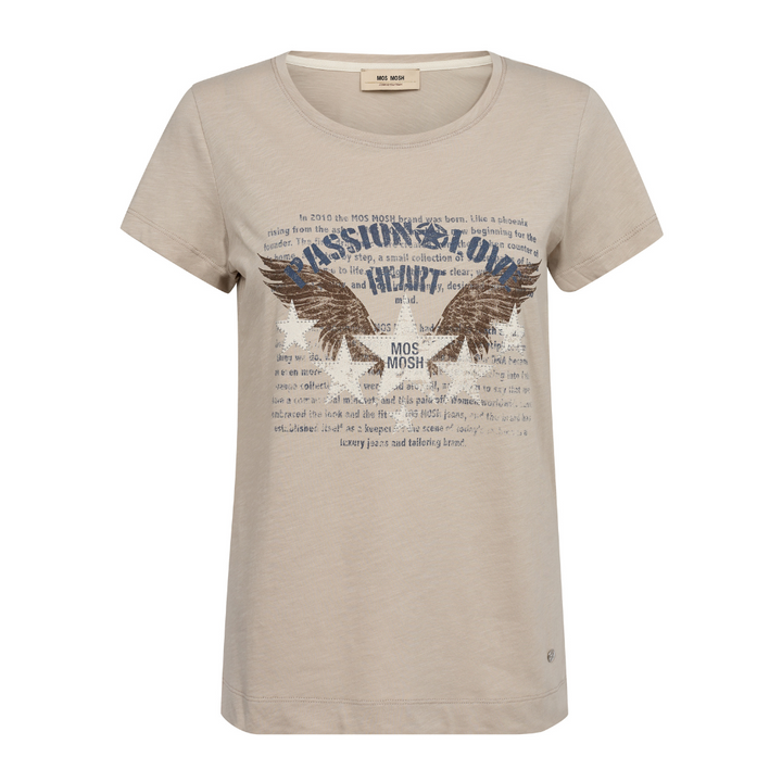 Mos Mosh Zibby O-SS T-shirt - Feather Grey - Butik VIVI