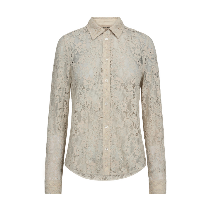 Mos Mosh MMKether Lace Sequin Skjorte - Summer Sand