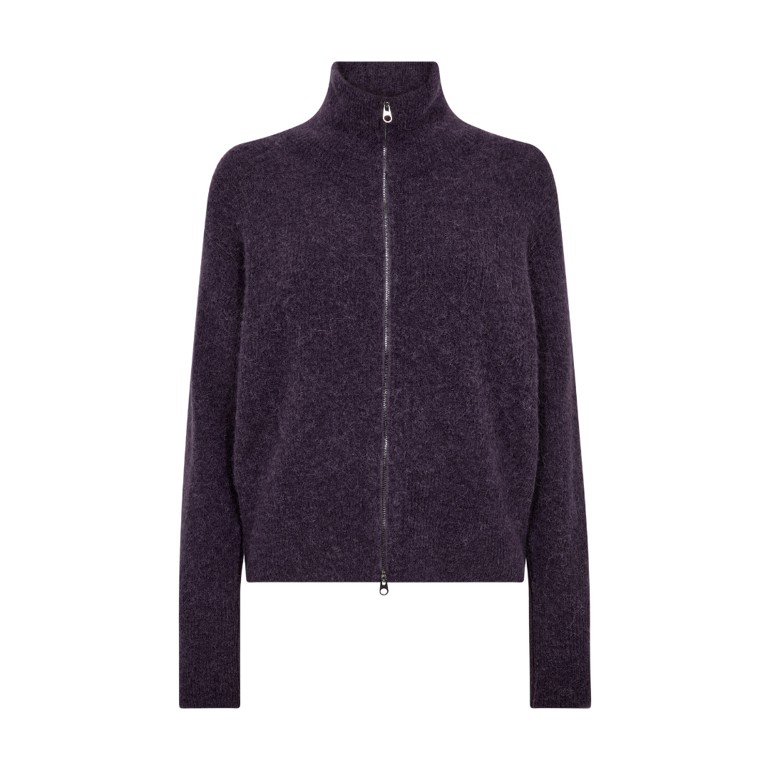 Mos Mosh MMThora Knit Zip Cardigan - Sweet Grape