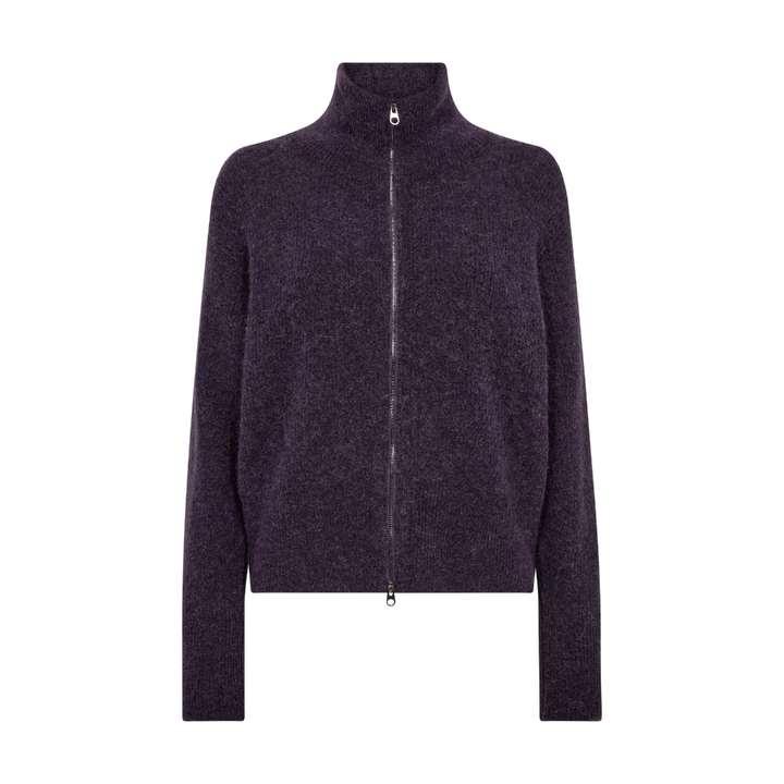 Mos Mosh MMThora Knit Zip Cardigan - Sweet Grape