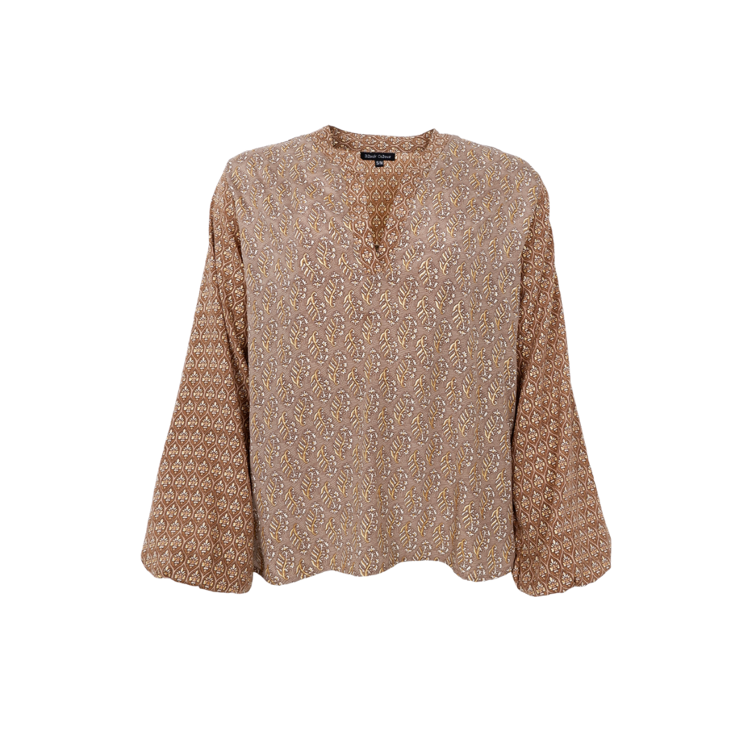 Black Colour BCLUNA Bluse - Nougat Multi - Butik VIVI