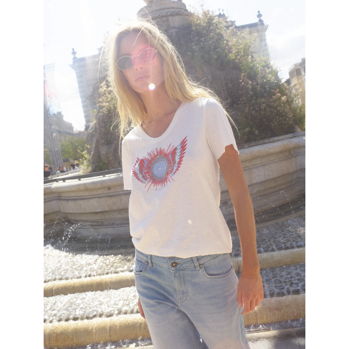 Mos Mosh MMRomi Gethi O-SS Glam T-Shirt - Ecru - Butik VIVI