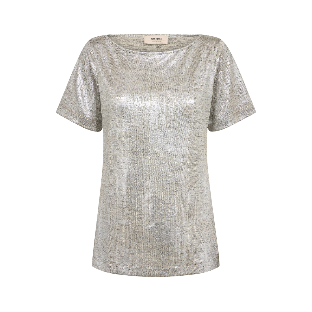 Mos Mosh MMNiva O-SS Metallic T-shirt - Silver