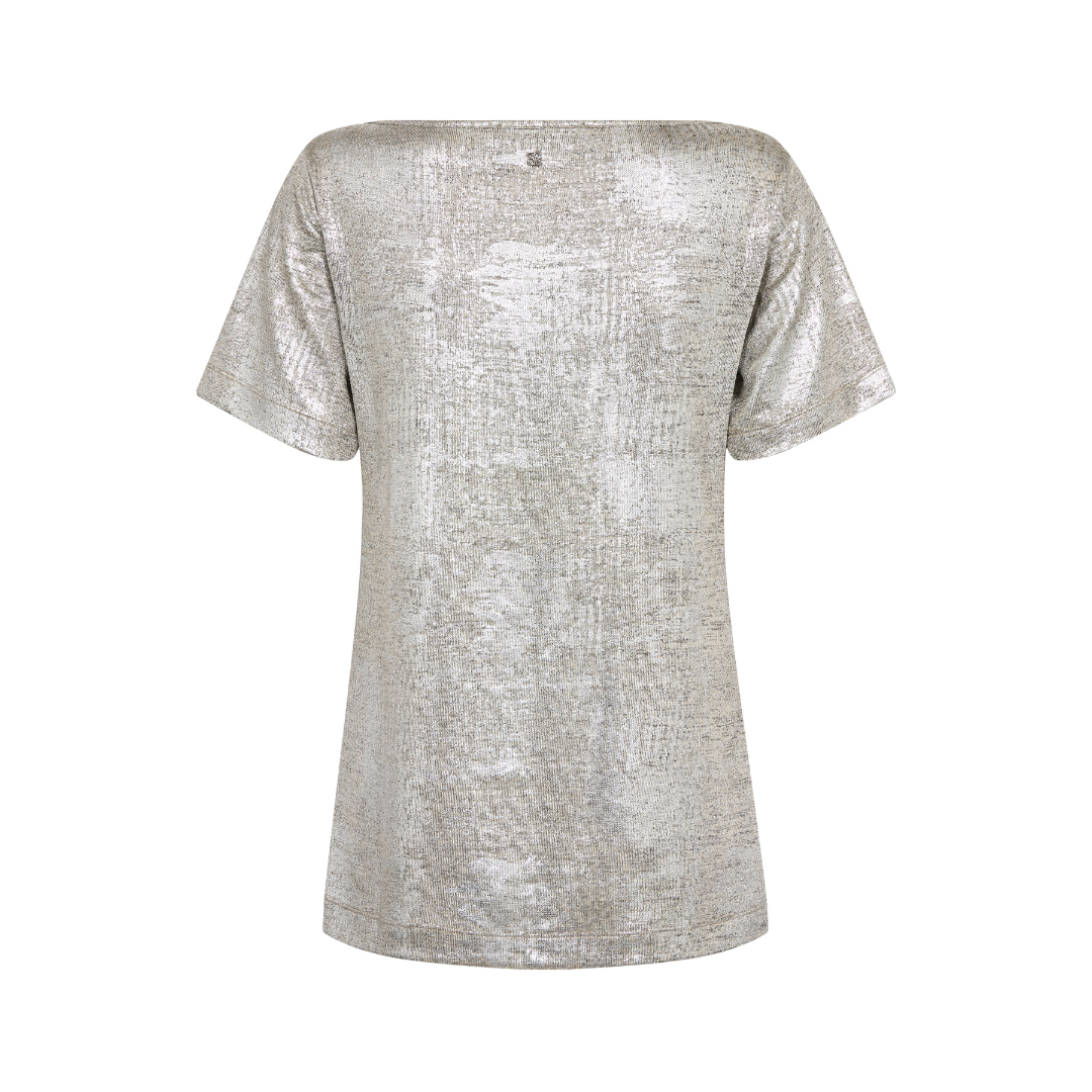 Mos Mosh MMNiva O-SS Metallic T-shirt - Silver