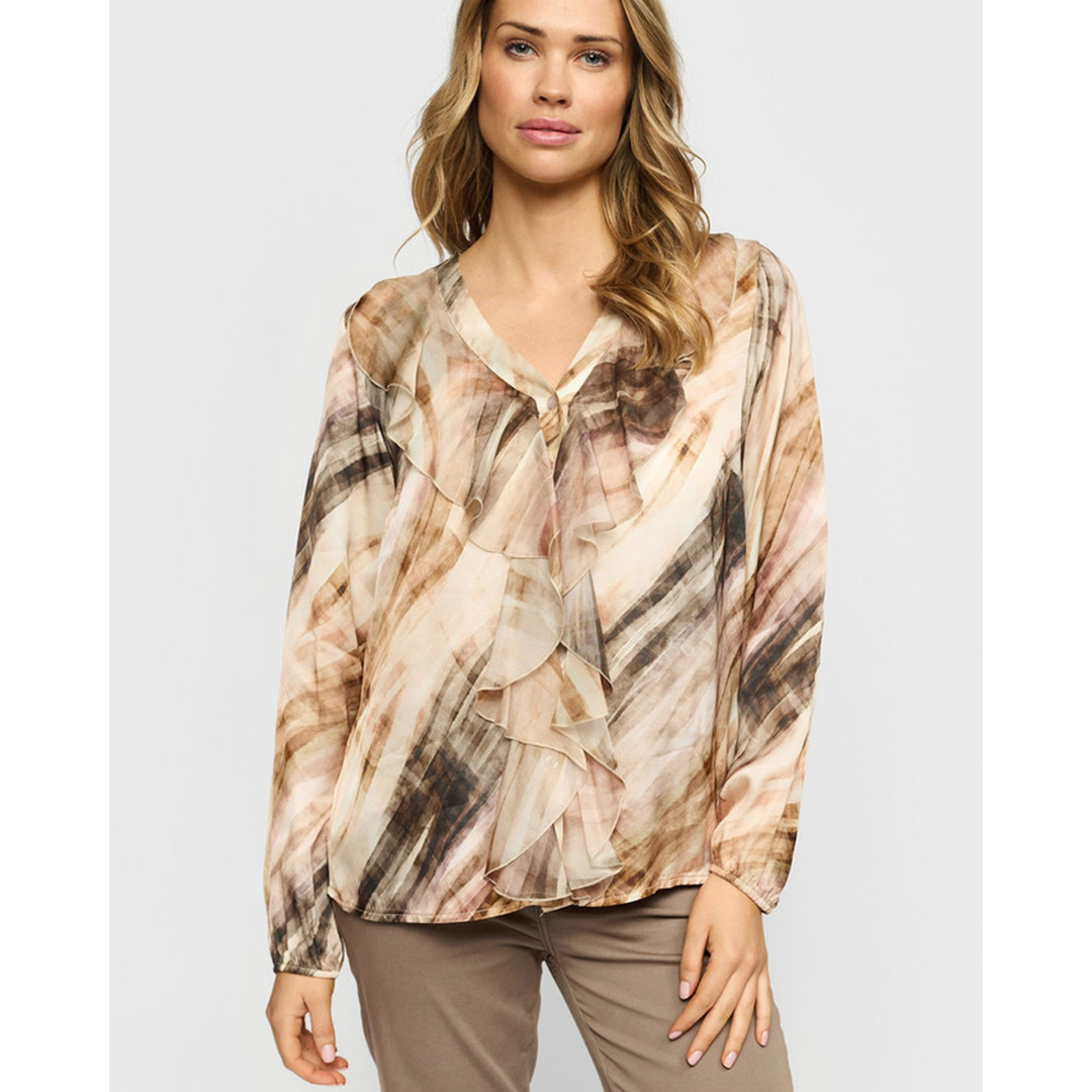 2Biz Jette Bluse - Sand Stripe - Butik VIVI