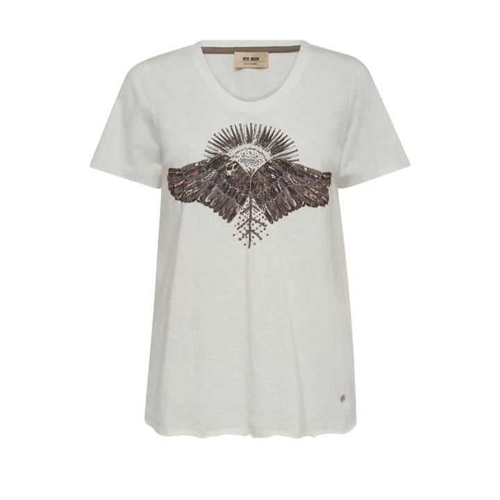 Mos Mosh MMNadine O-SS Deco T-Shirt - Ecru