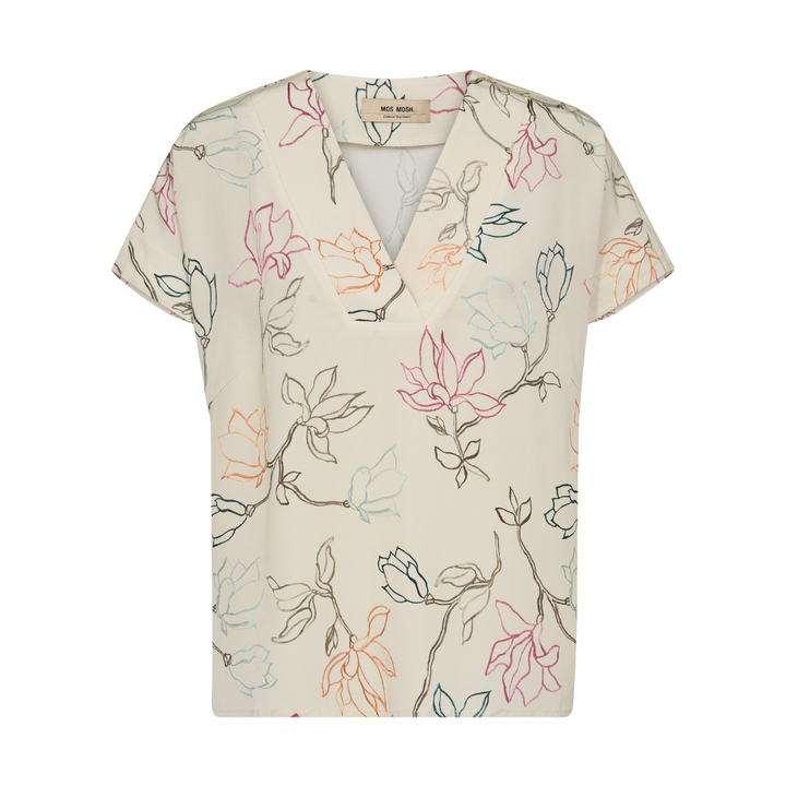 Mos Mosh Margie Leavy Bluse - Ecru - Butik VIVI
