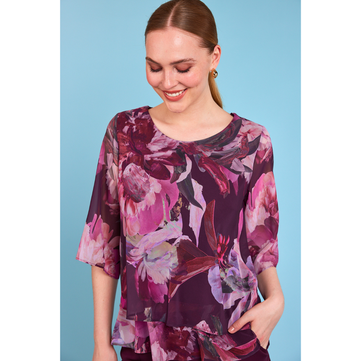 Molly Jo 7482 Bluse - Vinrød