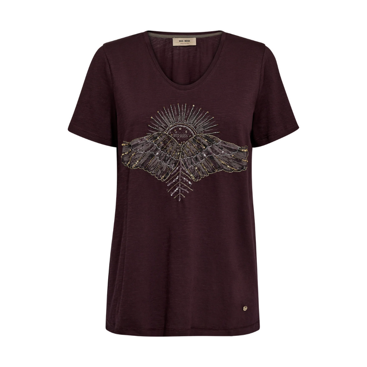 Mos Mosh MMNadine O-SS Deco T-Shirt - Fudge