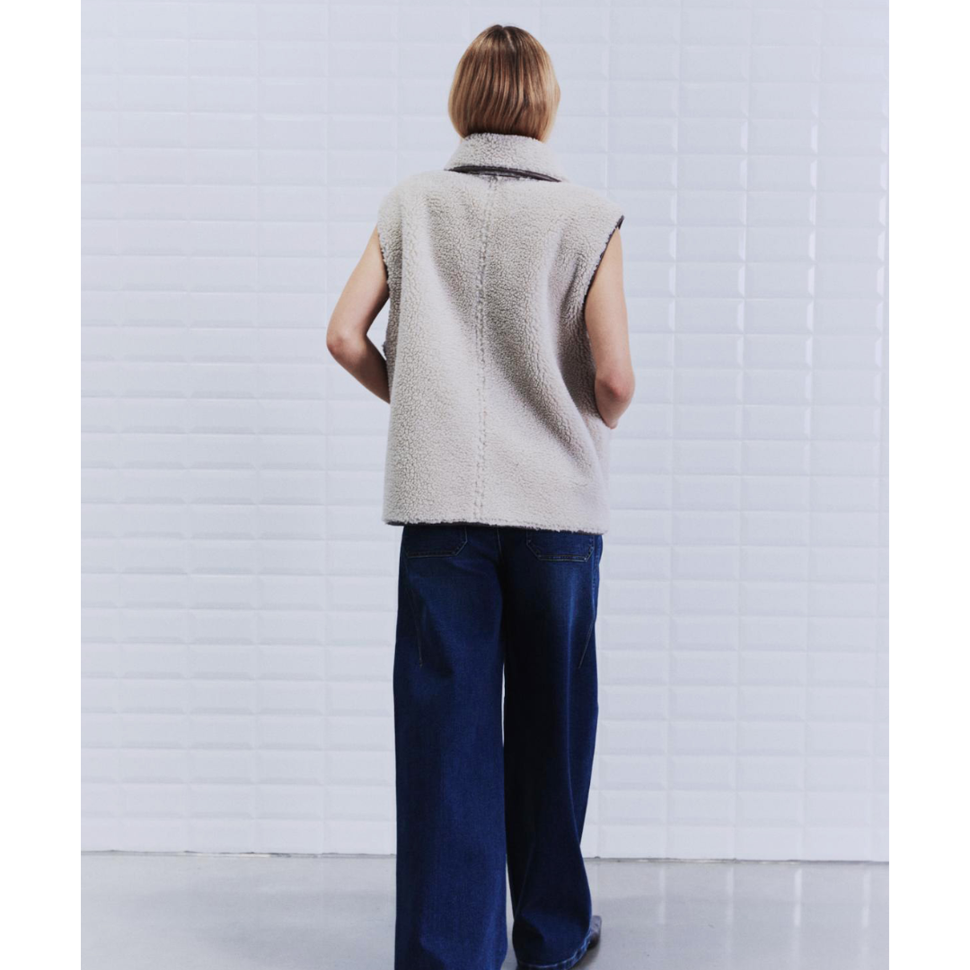 WithBlack WBLIris Bonded Waistcoat Vest - Birch | Brown